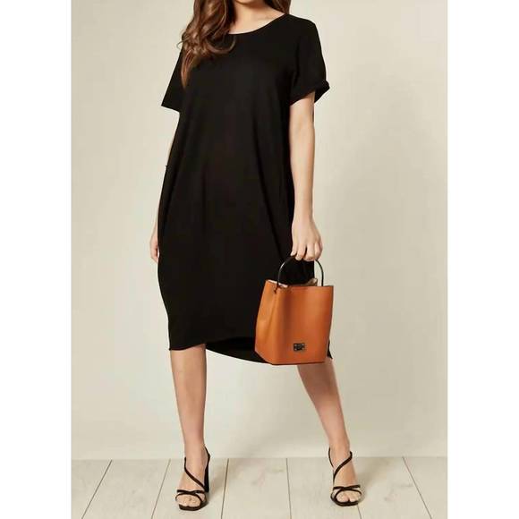NEW BOMBOM short ribbed dress in black - Picture 1 of 2